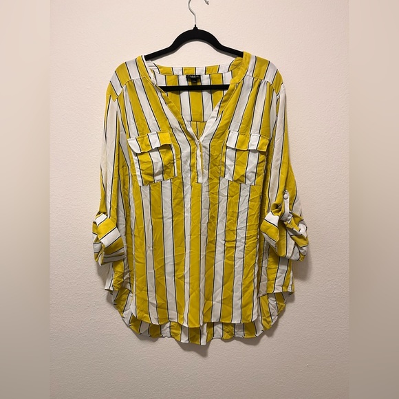 Harper Collection Striped Chiffon Button-up - Picture 2 of 3